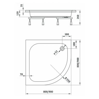 DEANTE Душевой поддон Standard Plus KTU 032B